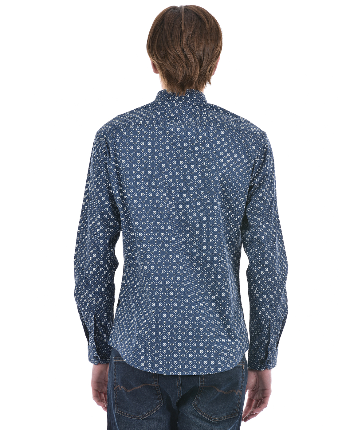 Numero Uno Men Floral Print Navy Shirt